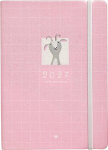 Ежедневник дат. 2027г. А5 176л 140*200 "Goat" розовый, иск.кожа, мягк.переплет, карман, 2 ляссе, резинка, скругл.углы