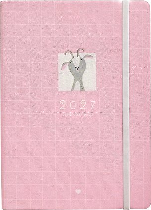 Ежедневник дат. 2027г. А5 176л 140*200 "Goat" розовый, иск.кожа, мягк.переплет, карман, 2 ляссе, резинка, скругл.углы 3172310