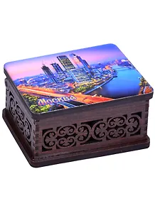 ГС Шкатулка малая резная с заливкой смола Москва вид 6 (хдф) (95x65x52 мм)