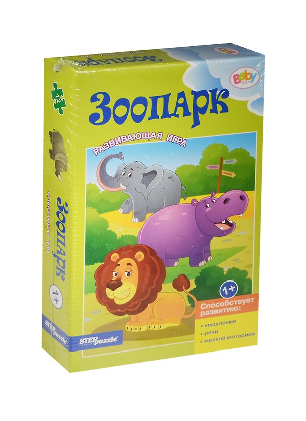 Развивающая игра Зоопарк (76183) (6 картинок из 3-х эл. каждая) (Baby Step) (1+) (коробка) 2516400 — 1