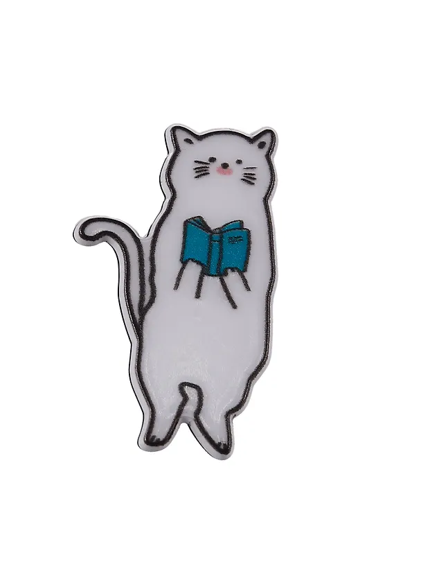 Значок Котик с книжкой (акрил) 2852435 — 2