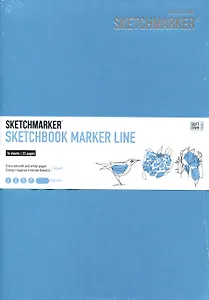 Скетчбук 17,6*25см 16л "SKETCHMARKER MARKER LINE", 160г/м2, мягк.обложка, цв.бирюзовый