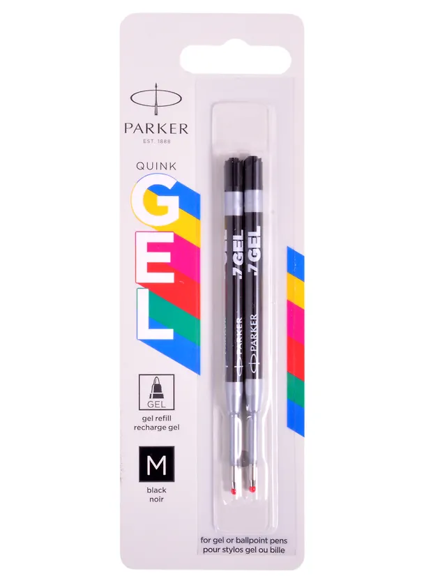 Стержень гелевый чёрный 0,7 мм, Gel Ball Point, Parker, 2 штуки 260504 — 1