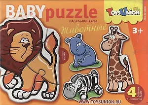 Пазлы-контуры ToysUnion Животные 4 пазла, 11эл. 00-603