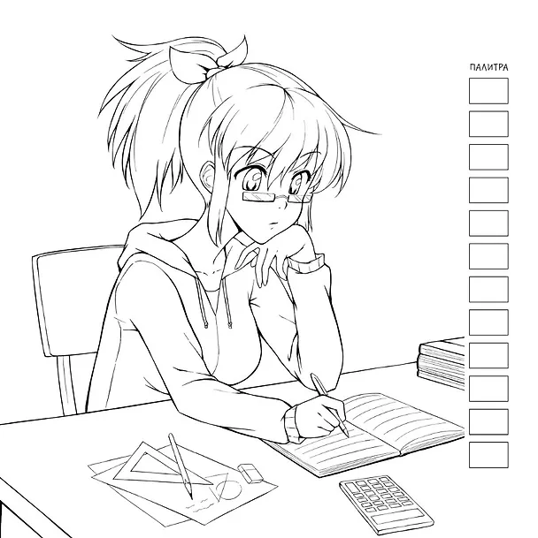 Книга Anime! Раскраска для работы маркерами: 32 проекта с любимыми героями: Шаблоны для выкрасов к каждому рисунку () — 4