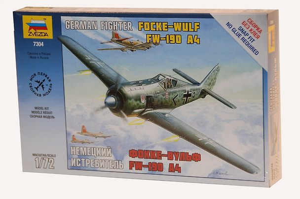 Сборная модель ЗВЕЗДА,Самолет Немецкий истребитель Фокке Вульф FW-190A4 7304 2349006 — 1