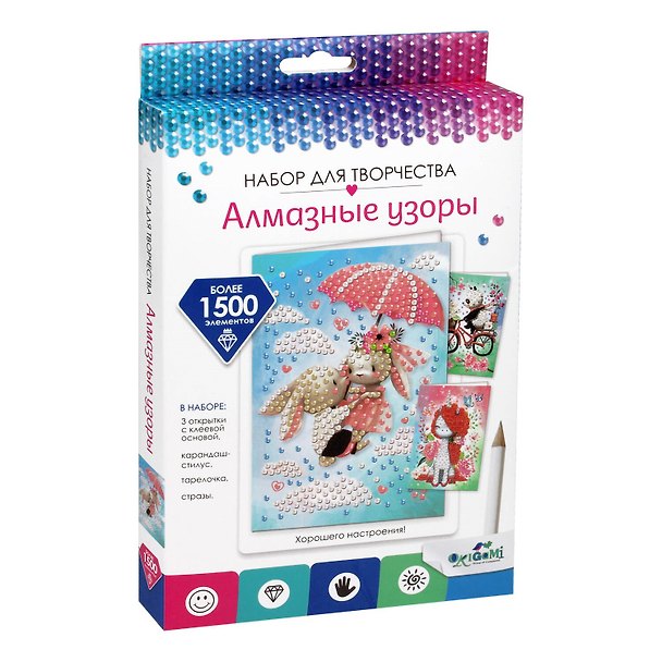 Набор для творчества Origami. Набор алмазных открыток «Искренние чувства» 2880310 — 1
