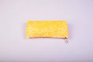 Пенал-косметичка (с блестками, на молнии, лимонный)