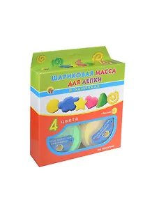 Набор Шариковая масса для лепки в баночках (МШ-3069) (4 цв.х60г.) (Рыжий кот) (3+) (коробка)