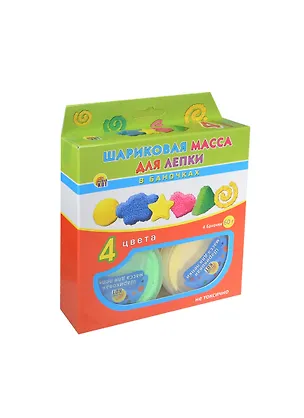Набор Шариковая масса для лепки в баночках (МШ-3069) (4 цв.х60г.) (Рыжий кот) (3+) (коробка) 2413570