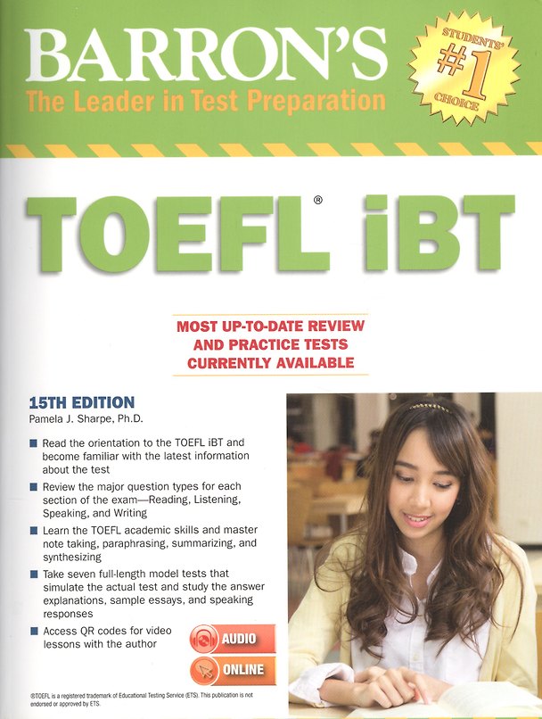 Книга Barron`s Toefl iBT (15 изд.) (+2MP3 ч.1,2) (audio, online) (м) (Barron`s Educational) Sharpe (Памелла Шарп) — 1