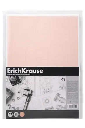 Бумага миллиметровая А3 20л рыжая сетка, пластик.папка, ErichKrause 3134343