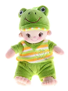 Мягкая игрушка Кукла-пупс в зеленом (мальчик лягушка) (330305) (15см) (упаковка)