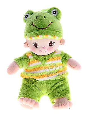 Мягкая игрушка Кукла-пупс в зеленом (мальчик лягушка) (330305) (15см) (упаковка) 2396538