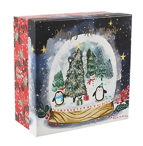 Коробка подарочная "Новогодние пингвинята" НГ, 15.5*15.5*6.5, картон