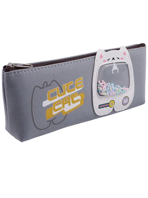 Пенал-косметичка из ткани "Cute cat", серый, Yoi 3087337 — 6