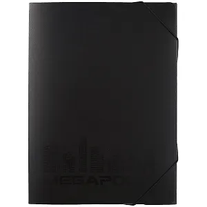 Папка на резинке А4 "MEGAPOLIS" 30мм, пластик, черный, Erich Krause