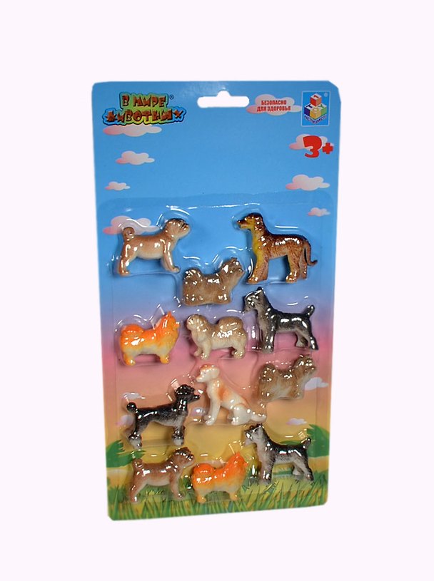Набор 1toy В мире животных Собаки (Т53832) (12 шт) (30х15,5х2,5см) (блистер) 2394607 — 1