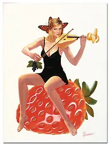 Картина Девушка на клубнике (16436) (70х50)