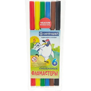Фломастеры Centropen, "Пингвины", 6 цветов