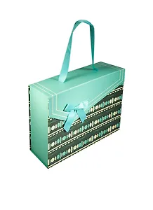 Коробка подарочная "Зеленые полосы" 25*18*7см,  на магните, картон, Хансибэг