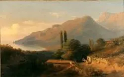 Репродукция в раме (00000135893) Лагорио Л.Ф. Крымский пейзаж 1851 (30х40) 2316221