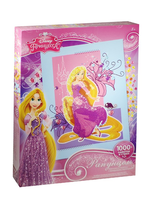 Набор для творчества Оригами Disney/Дисней Princess Картина из пайеток с велюровыми эл-ми. Рапунцель 014 2487168 — 1
