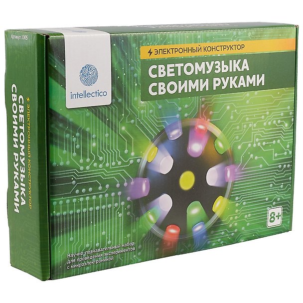 Электронный конструктор Intellectico Светомузыка своими руками (зеленый) 1005 2683054 — 1