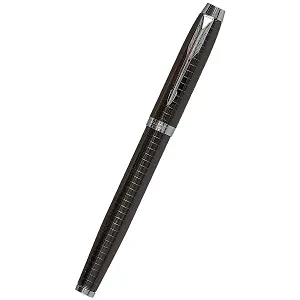 Ручка-роллер Parker, IM Premium Dark Espresso Ciselled CT, подарочная черная