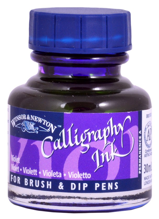 Тушь для каллиграфии фиолетовая, 30 мл, Winsor&Newton 261811 — 1