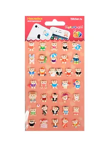 Наклейка декоративная зефирная 2 Медвежата 1 (95х185) (Наклей-ка) (упаковка)