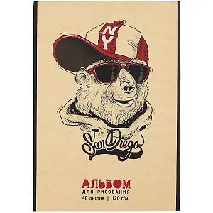 Альбом для рисования Academy Style, "Миша", А4, 40 листов, на склейке