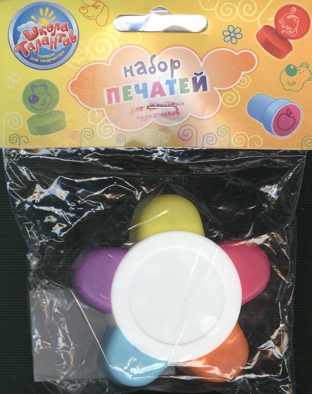 Набор печатей цветных 5 в 1 "Контуры" (496970) (5 цв.) (упаковка) 2372209 — 1