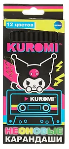Карандаши цветные 12 цветов "Kuromi" деревянные