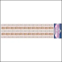 Набор лент текстильных самоклеющихся для скрепбукинга роз./серебро с роз. розами (G25002) (30смх1,5) (упаковка) 2261085