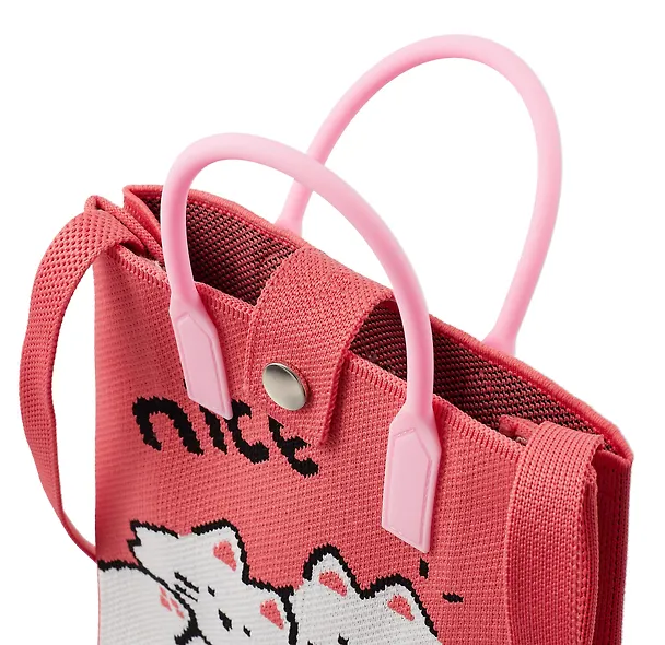 Сумочка вязаная с застежкой Котики Nice (18х22х7) (текстиль), Bookvalno 3062985 — 5