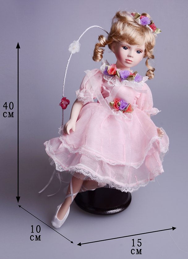 Кукла фарфоровая с мягконабивным туловищем Принцесса (40см) (485-102) 2577058 — 1