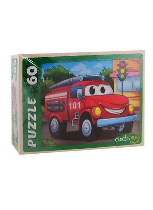 Пазл Пожарная машинка Рыжий кот 60 элементов У60-7215 2794811