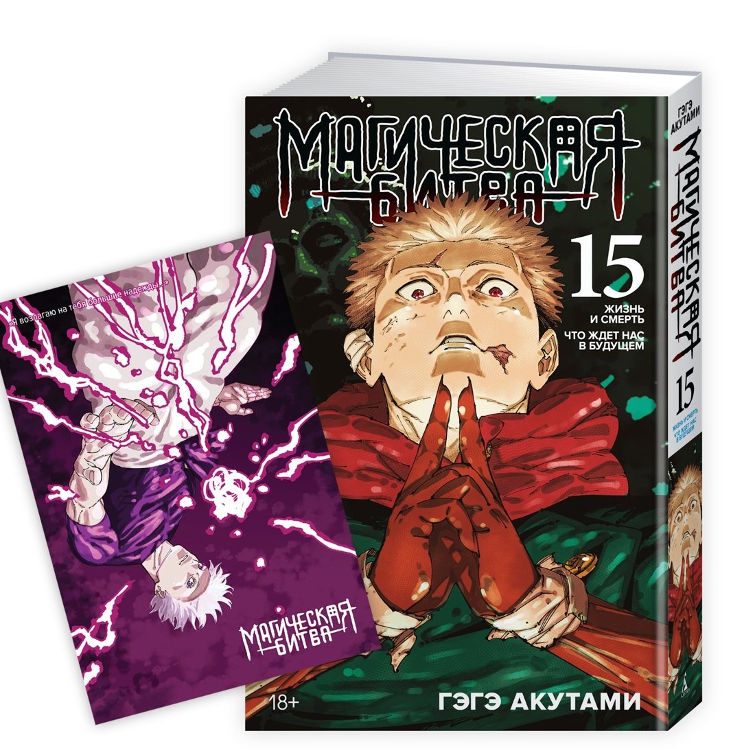 

Магическая битва. Книга 15 (Том 29, 30) - Жизнь и смерть. Что ждет нас в будущем (Jujutsu Kaisen). Манга + открытка