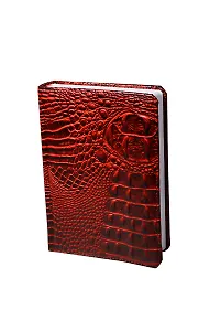 Ежедневник недат. А5 192л "Аллигатор" вишня, поролон, офсет, каптал, ляссе, закругл.углы, перф.углы, Escalada