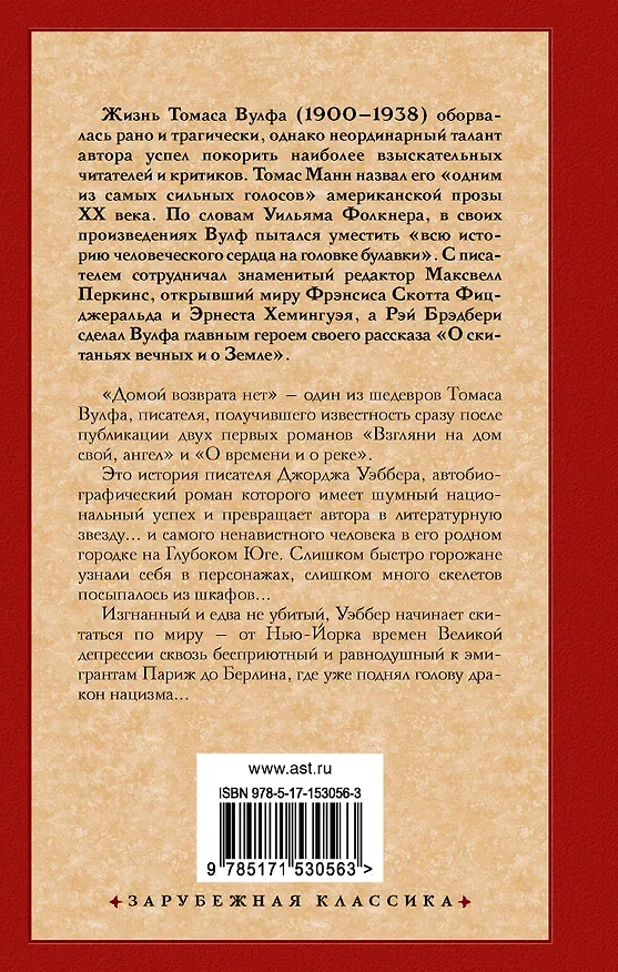 Книга Домой возврата нет (Томас Вулф) — 2