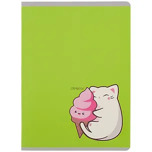 Тетрадь в клетку Unnika, "Cute & Funny. Котик с мороженкой", А4, 60 листов 252332