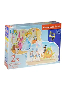 Пазлы 9+15 B-020027 Золушка (Castorland) (3+) (коробка)