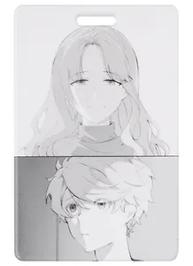 Чехол для карточек вертикальный Аниме Синтонимы Два персонажа (ч/б) (Медина Мирай) (ДК2022-423)
