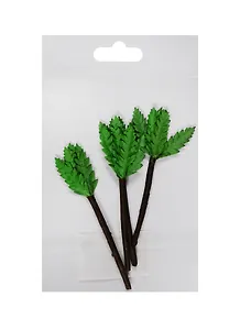 Листочки на веточке, 4шт, зеленые