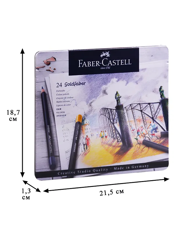 Карандаши цветные 24цв Goldfaber, метал.кор, Faber-Castell 245927 — 2