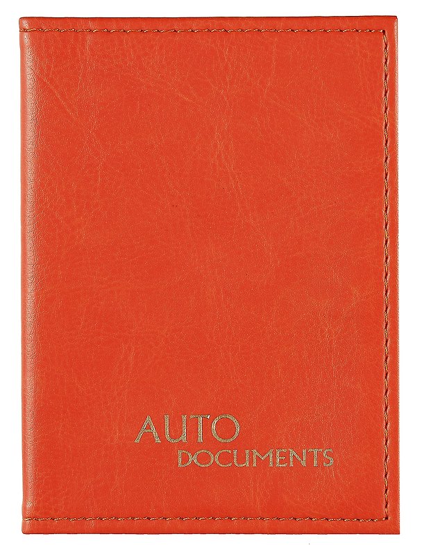 Обложка для автодокументов, оранжевая, кожзам, Lezar 304746 — 1