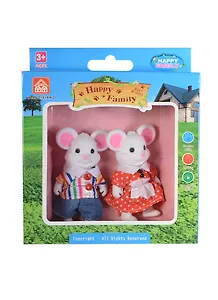 Игровой набор Фигурки животных Семья мышек (012-01C) (2шт) (Happy Family) (3+) (коробка)