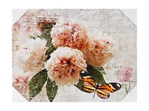 Картина Пионы и бабочка (30х40) (740-085) 2430679