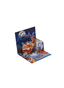 3D открытка Санта в санях (Santa's Sleigh) (мини) (TR119)